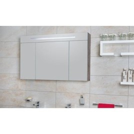 Armoire à glace avec Cache brillant graphite 3 portes 1200x740x160 mm