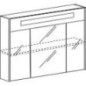 Armoire à glace avec Cache brillant graphite 3 portes 1200x740x160 mm