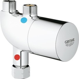 Robinet thermostatique équerre Grohe Grohtherm Micro avec kit de raccordement