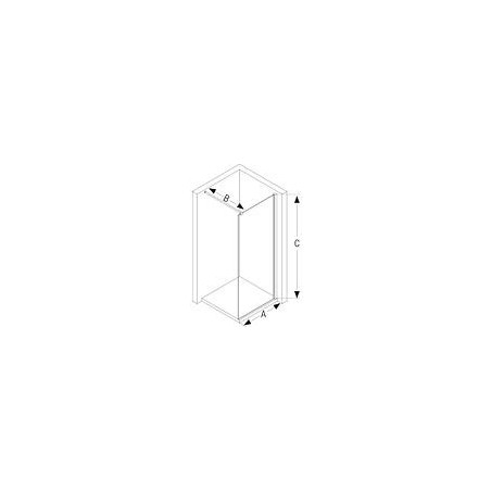 Paroi de douche en verre Hüppe Select+ avec kit de profilés muraux, LxHxP:790-810x2000x6 mm ETC argent mat