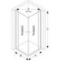 Cabine de douche accès d'angle TwiggyPlus 2X porte pivotante 2X éléments fixes porte 4mm élément fixe 6 mm 865-885/865-885 mm