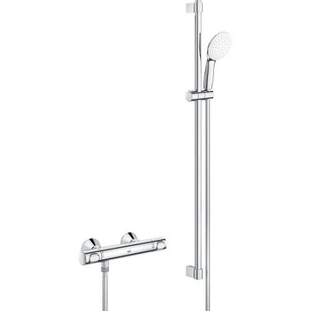 Brausethermostat-Set Grohe Grohtherm 500 Brausestange 900 mm, Handbrause Ø 110 mm und Brauseschlauch chrom