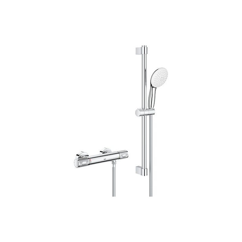 Brausethermostat-Set Grohe Grohtherm 1000 Performance Brausestange 600 mm, Handbrause Ø 110 mm und Brauseschlauch chrom