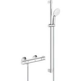 Kit de douche avec thermostat Grohe Grohtherm 800 avec barre de douche de 900 mm, pomme de douche à main Ø 110 mm et flexible