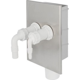 Siphon encastré double, DN50, avec cache V2A