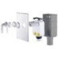 Siphon encastré double, DN50, avec cache V2A