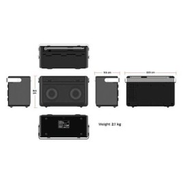 Radio de chantier Audisse avec batt., 2x15 W, UKw, DAB+, 2,1 kg bluetooth, 225x155x115mm