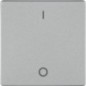 Interrupteur a bascule avec symbole I/0 Aluminium metallique/55 mm x 55 mm Type de protection IP20 / 1pc