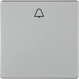 Interrupteur a bascule avec symbole Sonnette, aluminium metallique/ 55x55mm, type de protectionIP20/1pc