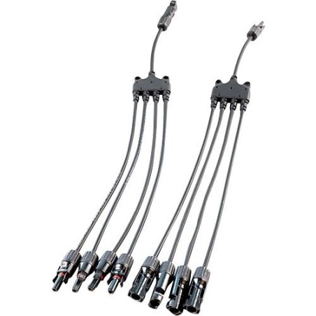 Connecteur parallèle MC4 quadruple - paire, l:1,2m