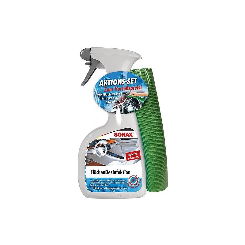 desinfection de surface SONAX pulverisateur 50ml + 1 tissu microfibre