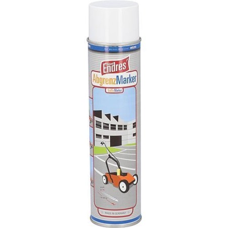 Spray de marquage blanc Marqueur de délimitation 600ml en aérosol adapté aux chariots à 4 roues 83 004 25