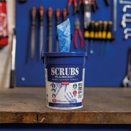 Lingettes nettoyantes SCRUBS IN-A-BUCKET recipient avec 30 lingettes