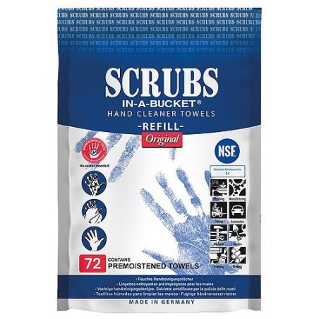 Recharge de lingettes nettoyantes pour les mains SCRUBS