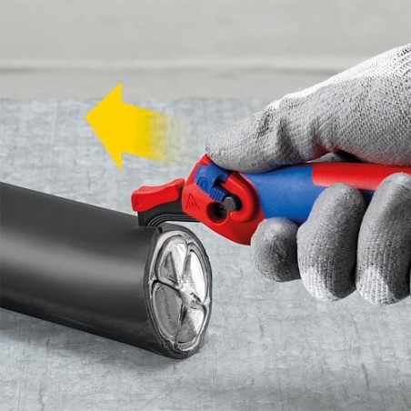 Couteau à dénuder KNIPEX® avec patin et fonction cliquet