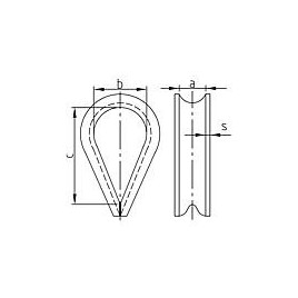 Cosse de cable EN 13411-1 -  Din 6899 type BF, galvanise a chaud pour cable metallique 14 mm