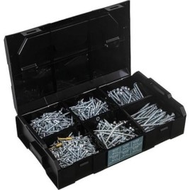 Assortiment de vis universelles Jet-Fast® bleu-zingué - Silverline,TX 1140 pièces en L-BOXX + 2 embouts