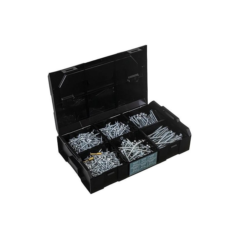 Assortiment de vis universelles Jet-Fast® bleu-zingué - Silverline,TX 1140 pièces en L-BOXX + 2 embouts