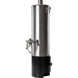 Chauffe-eau sans pression en inox, 100L, combustion bois et Charbon, avec mitigeur monobloc