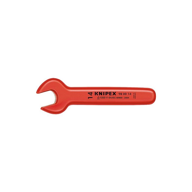 Cle a fourche KNIPEX isolée jusqu'à 1000V, mâchoire 15°, SW18