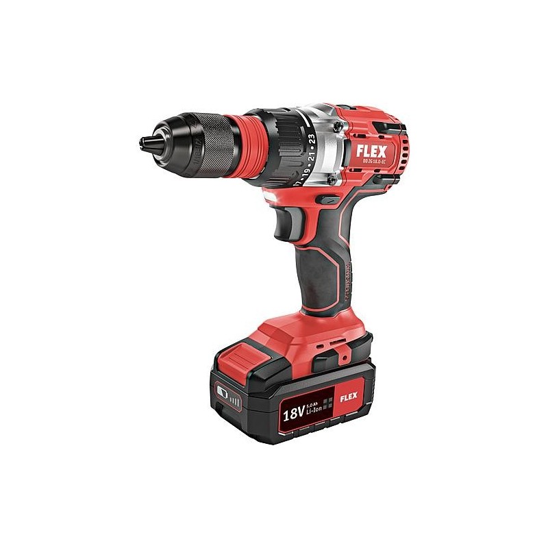 Perceuse-visseuse sans fil FLEX®, 18 V, DD 2G 18.0-EC/5.0 Set, avec 2x batteries 5,0 Ah et chargeur