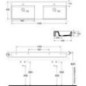 Double vasque Elayla avec trou de robinet en céramique, blanc 1420x130x450 mm