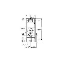 Bati-support  Geberit Duofix Basic, 1120mm, avec chasse d'eau encastre Delta