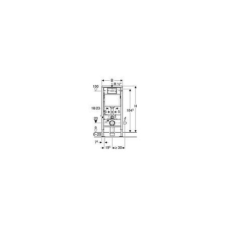 Bati-support  Geberit Duofix Basic, 1120mm, avec chasse d'eau encastre Delta