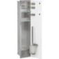 Niche à encastrer en inox pour WC Zero hauteur 800 inox brossé , 2 portes blanches, droite