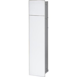 Niche à encastrer en inox pour WC Zero hauteur 800 inox brossé , 2 portes blanches, droite