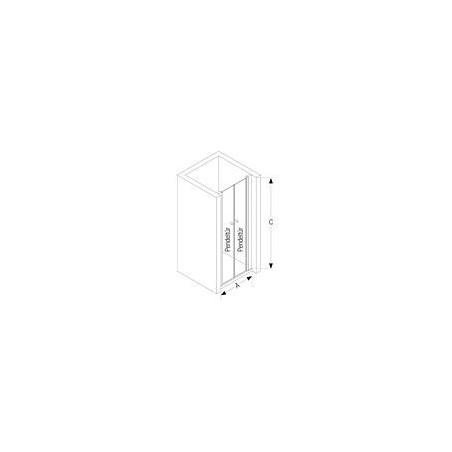 Porte battante 2 pièces Koralle TwiggyPlus profilé argent mat, verre 5mm, 770-810x2000