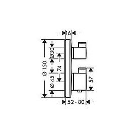 Ecostat Square encastré Hansgrohe 2 utilisateurs noir mat