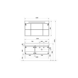 Kits de meubles de salle de bain EMPI Séries MAA, chêne Thea