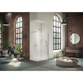 Paroi de douche en verre Hüppe Select+ avec kit de profilés muraux, LxHxP:900-1010x2000x6 mm ETC argent mat