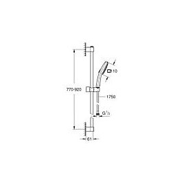 Brause-Set Grohe Tempesta Cube 110 900 mm, 2 Strahlarten Ø 110 mm chrom