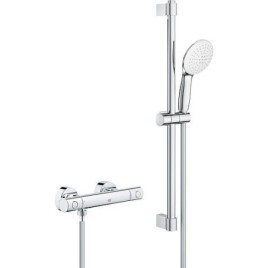 Brausethermostat-Set Grohe Grohtherm 800 C mit Brausestange 600 mm Handbrause Ø 110 mm und Brauseschlauch chrom