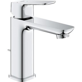 Waschtischmischer Grohe Cubeo M-Size Mittelstellung kalt Ausladung 116 mm chrom mit Ablaufgarnitur