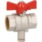 Robinet à bille en laiton avec raccord de sonde M10x1 fem/fem DN25 - 1