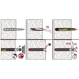 Douille taraudée RG 12x90 M8 I R inox A4, pour béton UE 10