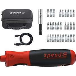 Jeu de tournevis sans fil 1/4 Wiha speedE® PocketDrive 3,7V avec 1,5 Ah, 35 pièces