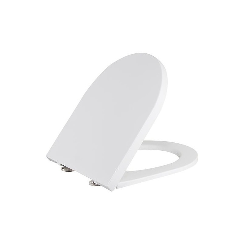 Abattant WC AIMERA Compact Softclose Duroplast blanc charnière inox