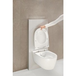 GEBERIT Monolith Plus Module sanitaire pour WC suspendu 114cm, verre blanc/aluminium