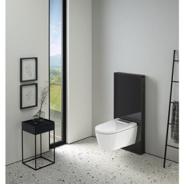 GEBERIT Monolith Plus Module sanitaire pour WC suspendu 114cm, verre blanc/aluminium