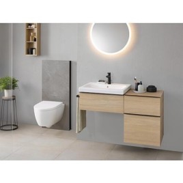 GEBERIT Monolith Plus Module sanitaire pour WC suspendu 114cm, verre blanc/aluminium