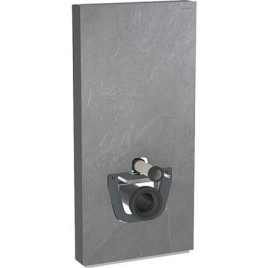 GEBERIT Monolith Plus Module sanitaire pour WC suspendu 114cm, grès cérame aspect ardoise/aluminium noir chromé