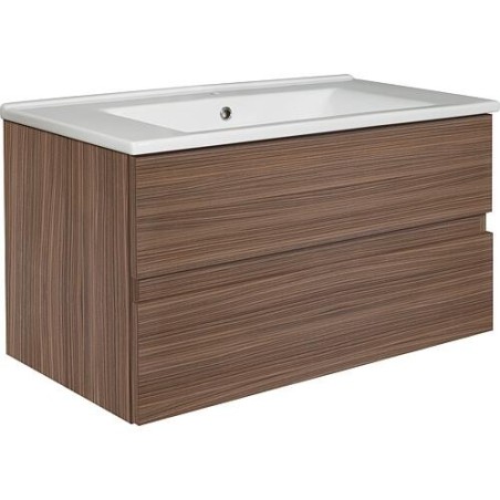 Meuble sous-vasque + Céramique EGAN, Olmo Tabacco, 2 tiroirs, 853x466x455mm