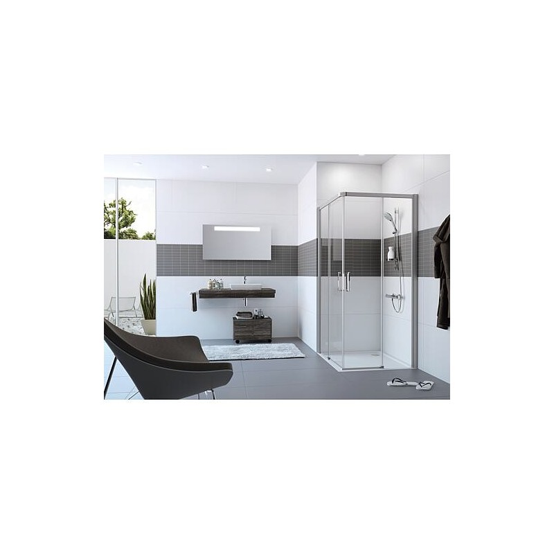 Eckduschkabine Hüppe Classics 2 EasyEntry 2x Schiebetür + 2x Fixteil 885-910mm