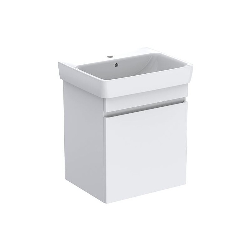 Meuble sous-vasque + Céramique Geberit Plan Renova 650x616x480 mm blanc