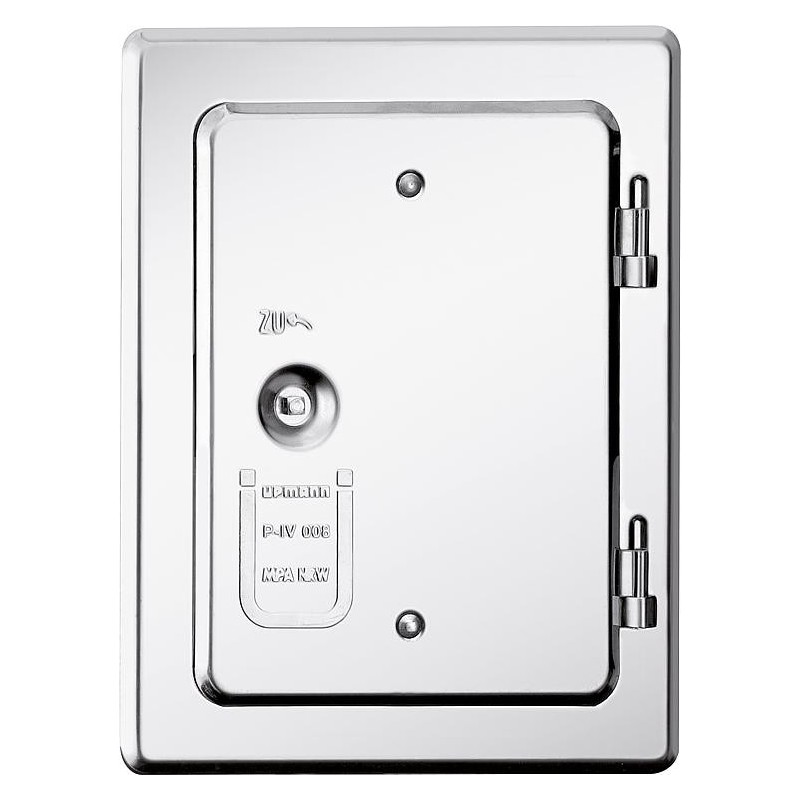 porte de cheminee en inox fermeture 4 pans, type K 20/4 E V2A, 14/20 cm