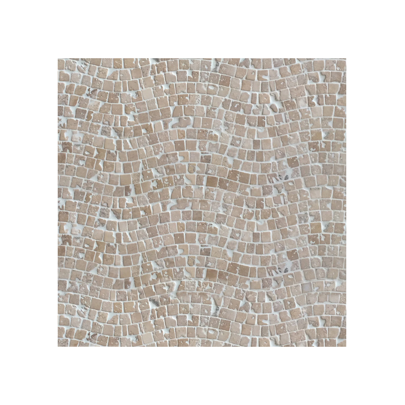 Mosaïque travertin ivoire vague